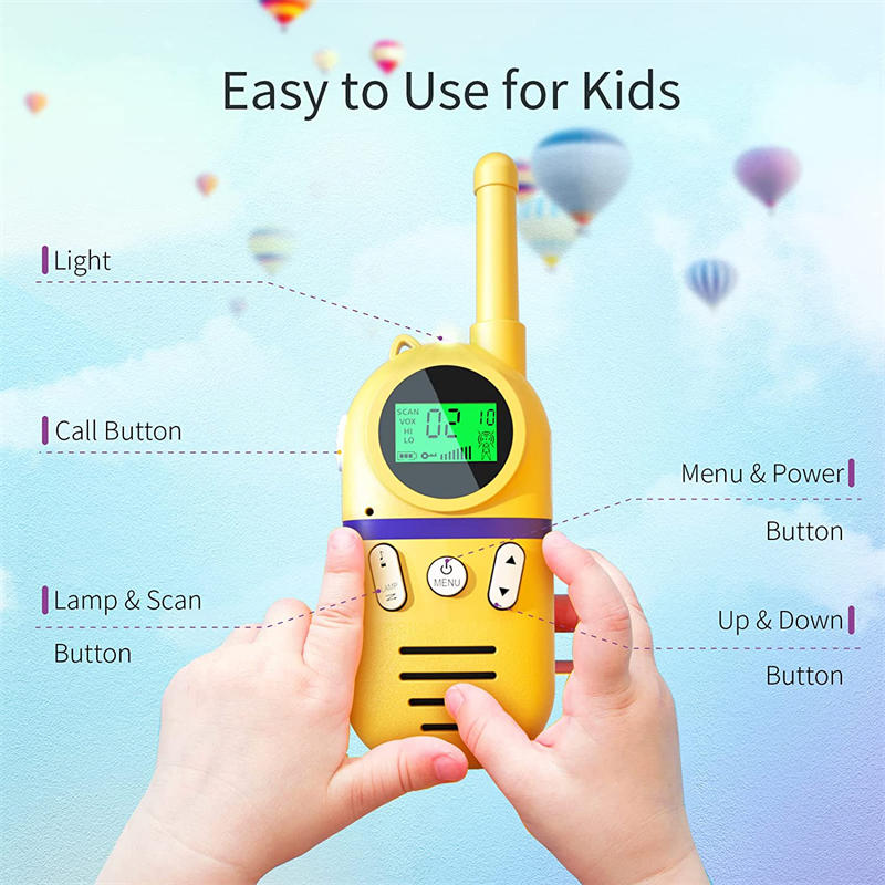 Beakey 3 Pcs Kids Walkie Talkies Rechargeable 3 Miles Range 22 Channels for Camping-2
