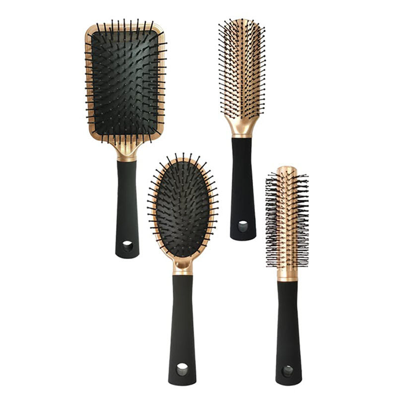 Beakey 4 Pcs Hair Brush Anti Static Massage Oval Comb for Women Men-Gold