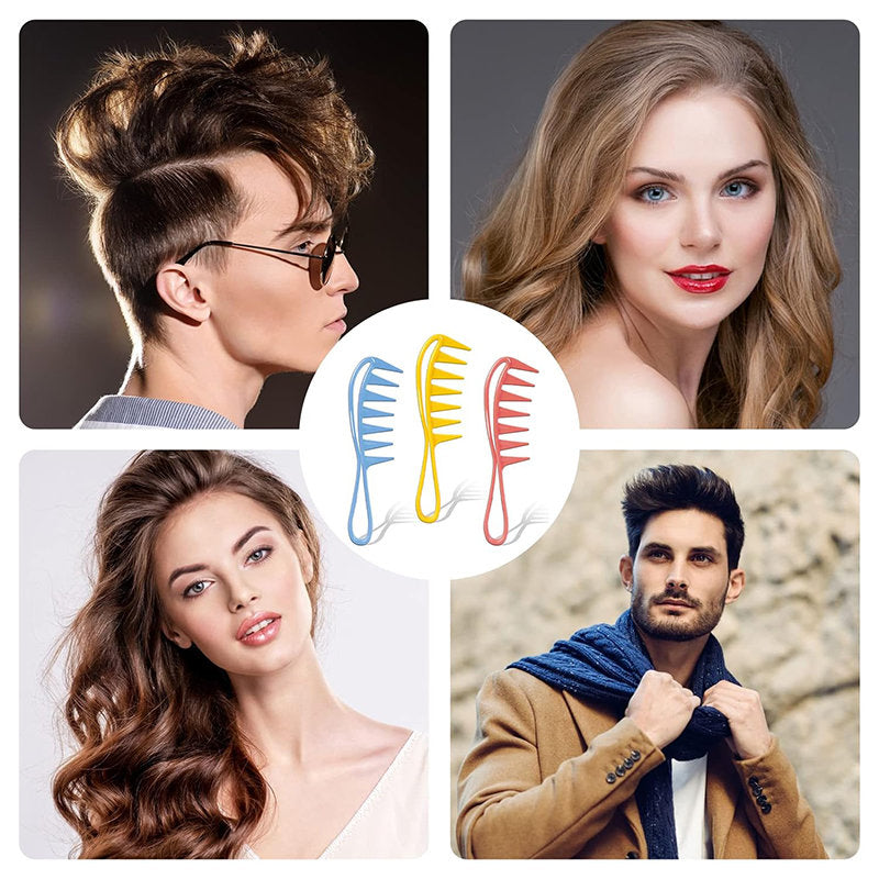 Beakey 3 Pcs Wide Tooth Combs Dry Wet Use for Massaging Styling-SetB