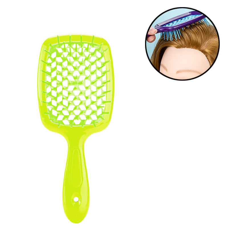 Beakey Massage Hair Brush Wet & Dry Vented Detangling for All Hair Types-Green