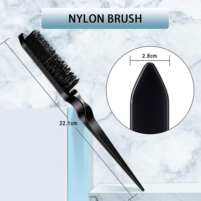 Beakey 3 Pcs Slick Back Hair Brush Set Bristle Hair Brush Edge Control Brush for Women Kids-Black