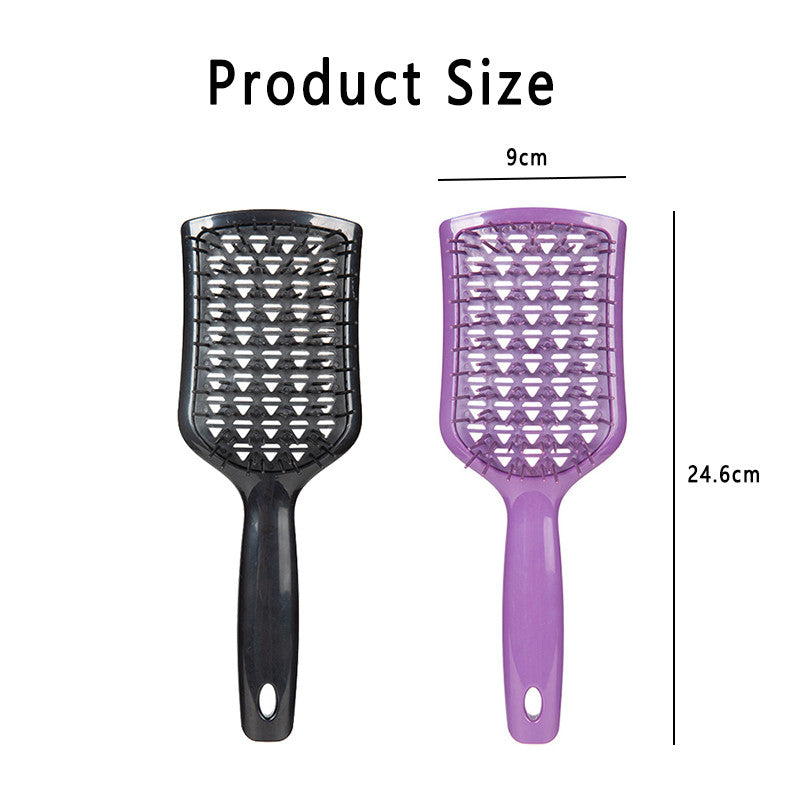 Beakey 2PACK Detangling Scalp Brush Untwisted Haibrush Anti-static Massage Paddlebrush for Men and Women-Black Purple