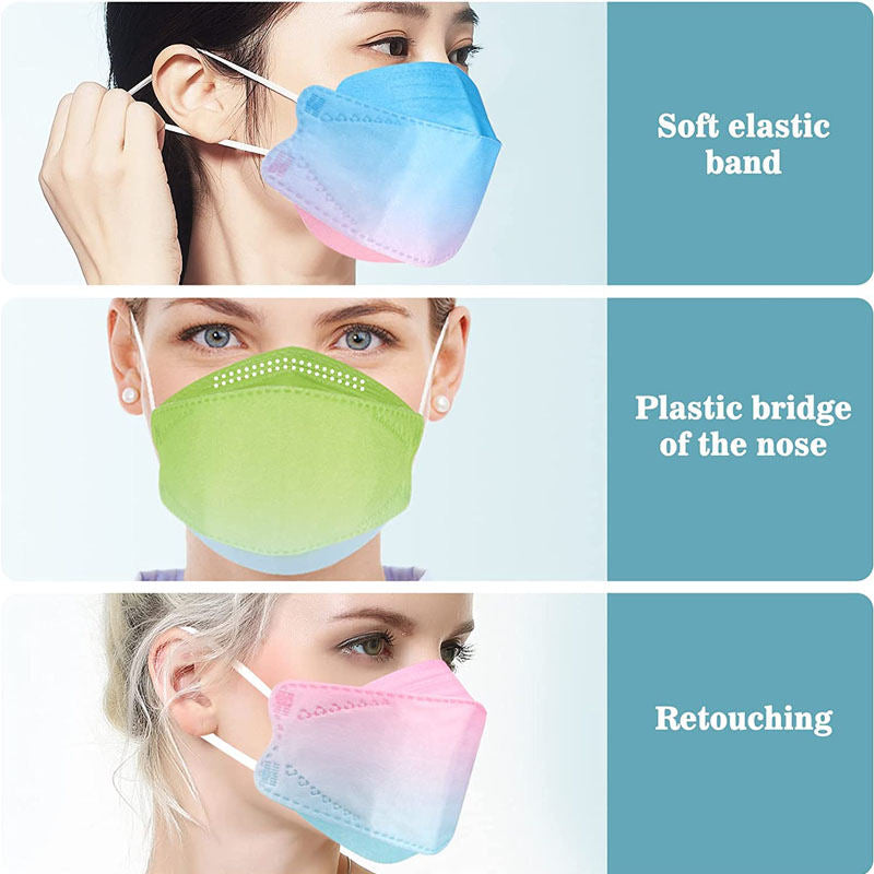 Beakey 3-Ply Gradient Face Mask 50 Pcs for Adults-PinkBlue