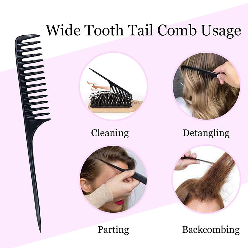 Beakey 2Pcs Boar Bristle Paddle Brush for Thick/Thin Hair Men Women Kids