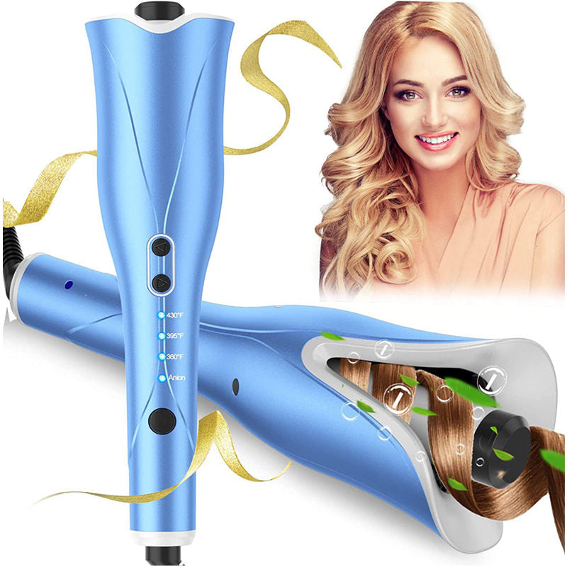 Beakey Auto Hair Curler with 4 Temps & 3 Timer Settings for Hair Styling-Blue2