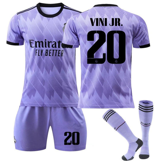 Beakey VINI JR #20 Real Madrid Club Away Jersey 2022/23 Soccer Jersey Kit For Adult Kids
