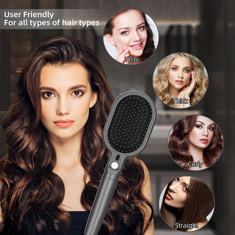 Beakey Vibratio Hair Brush with Negative Ionic for Detangling Frizzy-Black