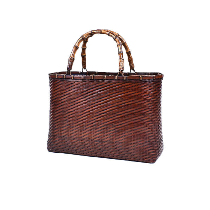 Beakey Retro Womens Bamboo Handbag Handmade Large Tote Bag Wicker Basket Bag For Picnic