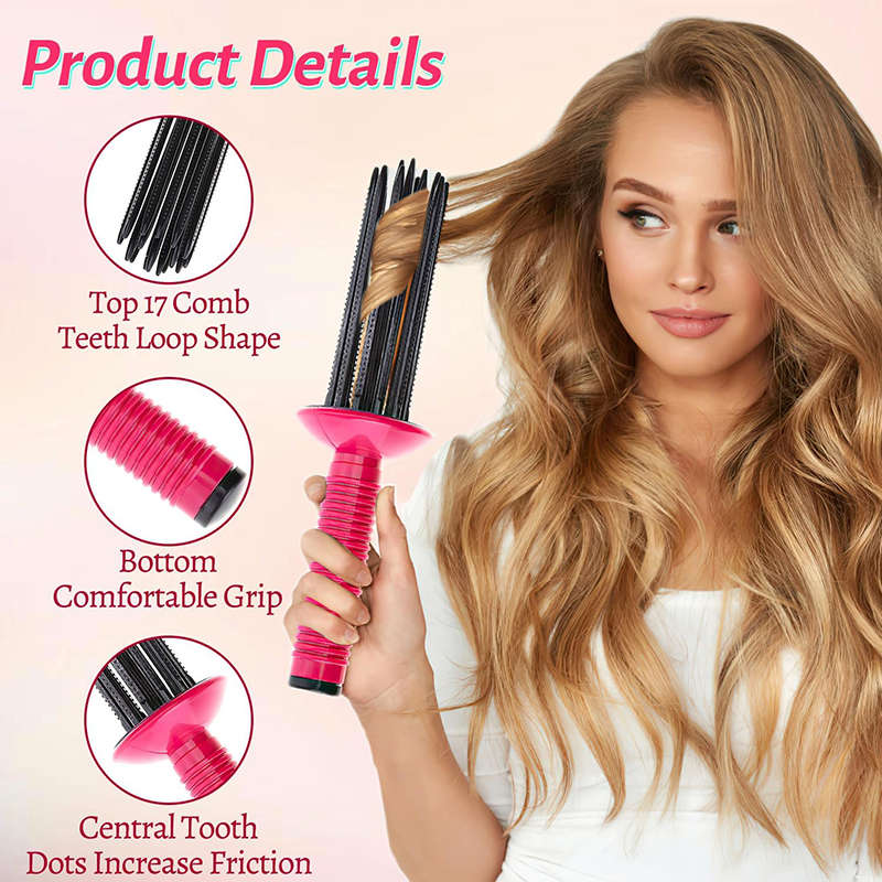 Beakey Curly Hair Styler Tool for Home Salon Use Fluffy Curling Roll Comb