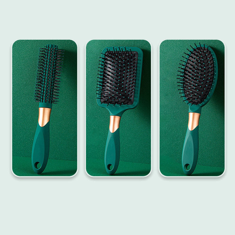 Beakey 4 Pcs Hair Brush Gifts Set for Women Detangling Hairbrush Flexible Soft Pin Bristles for Long Thick Curly Hair-008Green