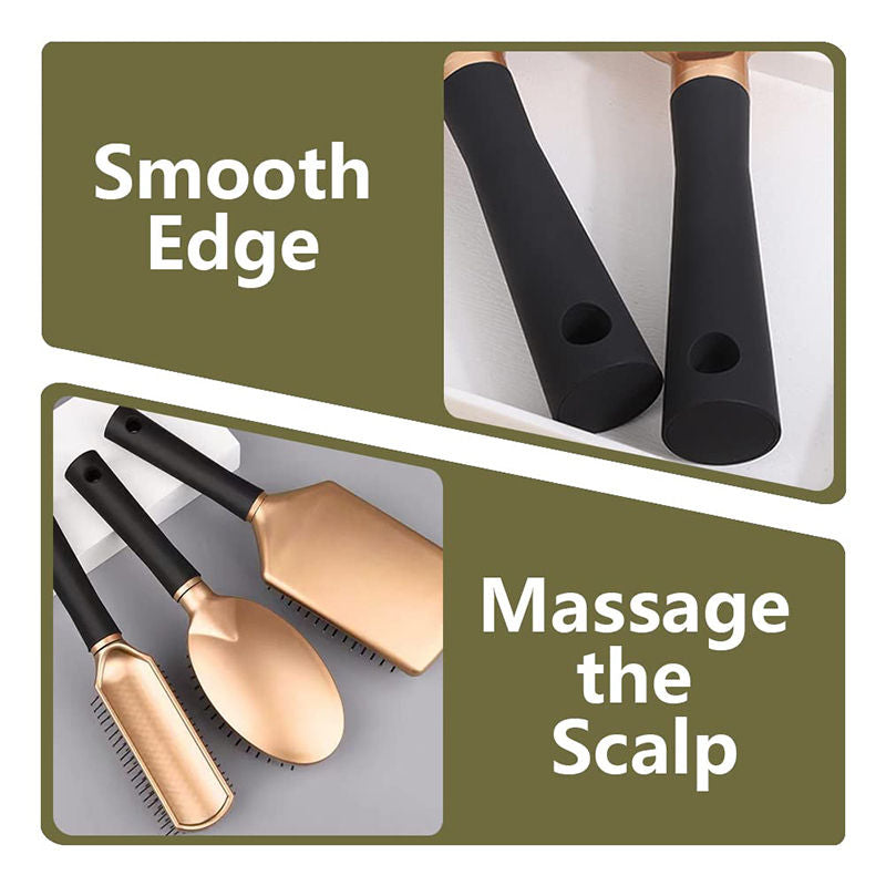 Beakey 4 Pcs Hair Brush Anti Static Massage Oval Comb for Women Men-Gold