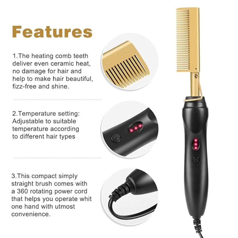 Beakey Heated Styling Comb Wet & Dry Anti-Scald Case for Natural Hair