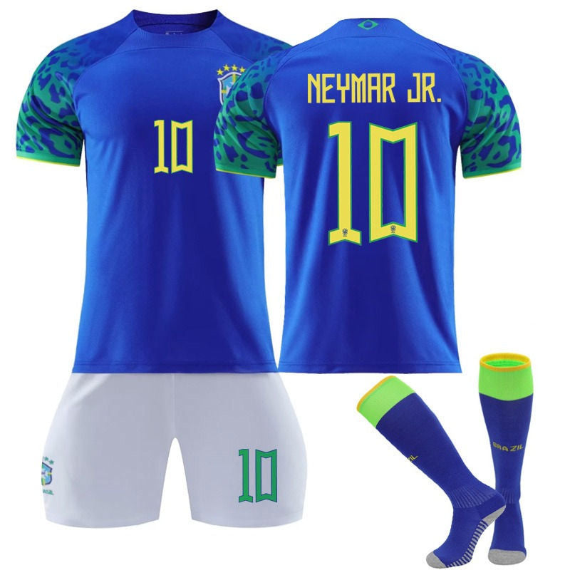 Beakey NERMAR JR #10 Brazil Away B-Jersey 2022/23 Soccer B-Jersey Kit Football T-shirt Set For Adult Kids