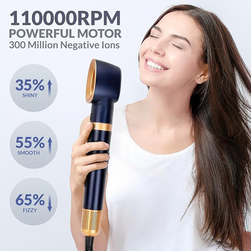 Beakey 6 in 1 Hair Dryer Brush Negative Ionic with Curlers for Fast Drying