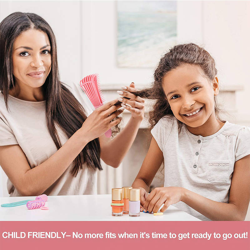 Beakey 2 Pack Detangling Brush for Curly Hair Detangler Brush for Wet Dry Long Thick Curly Hair-PinkWhite