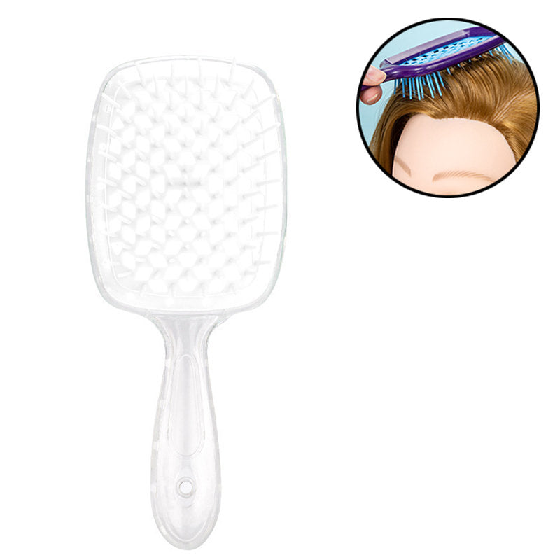 Beakey Massage Hair Brush Wet & Dry Vented Detangling for All Hair Types-WhiteClear