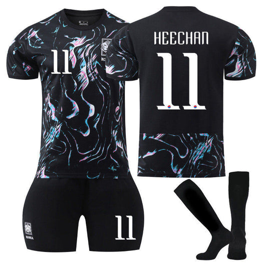 Beakey HEECHAN #11 Korea Away Jersey Soccer Jersey Kit Football T-shirt Set for Adult Kids