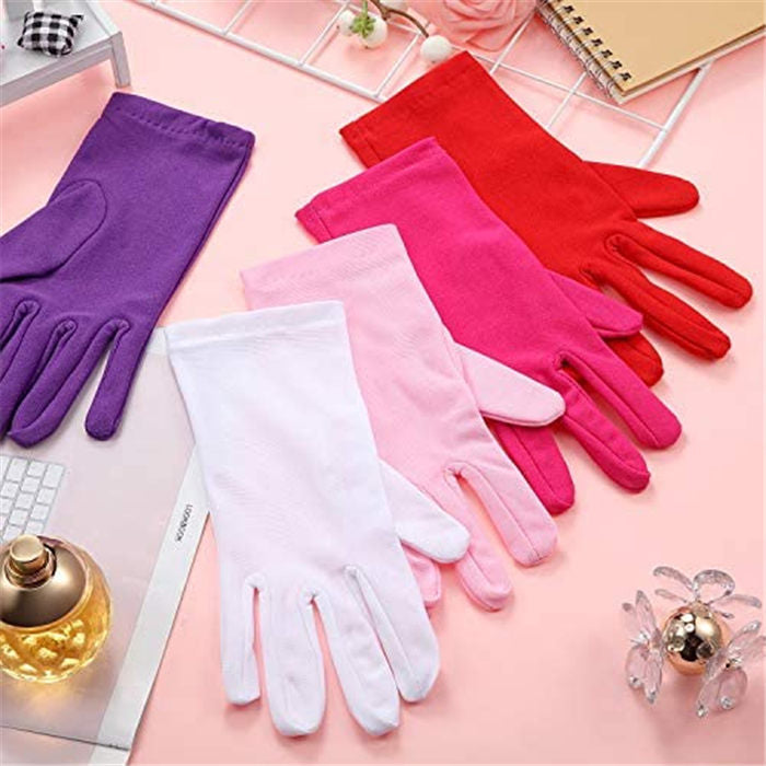 Beakey 13 Pairs Women Short Satin Gloves Wrist Length Gloves Gown Gloves Opera Gloves