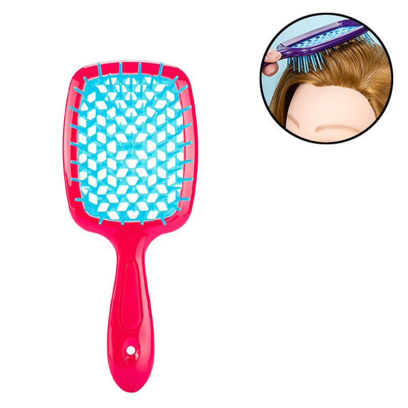 Beakey Massage Hair Brush Wet & Dry Vented Detangling for All Hair Types-RedBlue