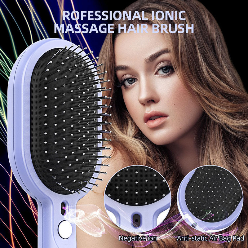Beakey Vibratio Hair Brush with Negative Ionic for Detangling Frizzy-Blue