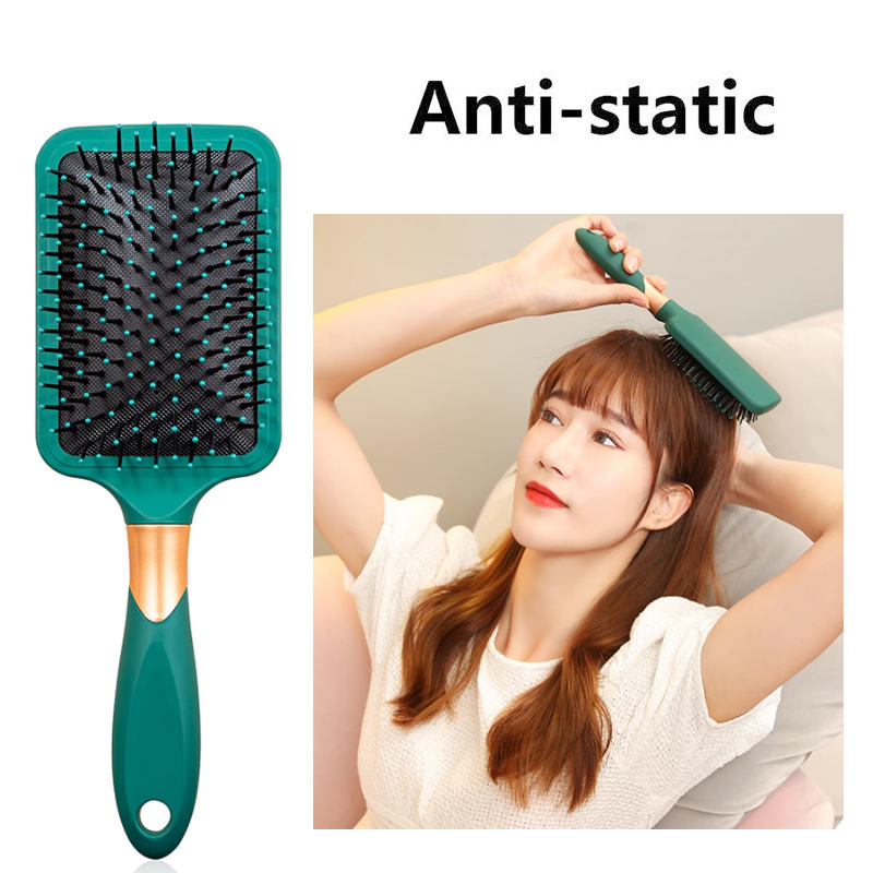 Beakey 4 Pcs Hair Brush Gifts Set for Women Detangling Hairbrush Flexible Soft Pin Bristles for Long Thick Curly Hair-008Green
