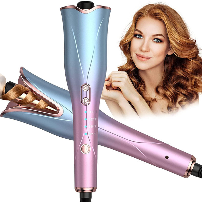 Beakey Auto Hair Curler with 4 Temps & 3 Timer Settings for Hair Styling-Blue Purple