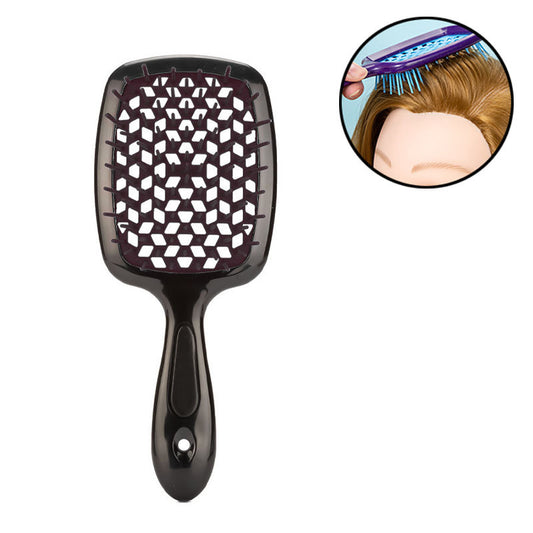 Beakey Massage Hair Brush Wet & Dry Vented Detangling for All Hair Types-AllBlack