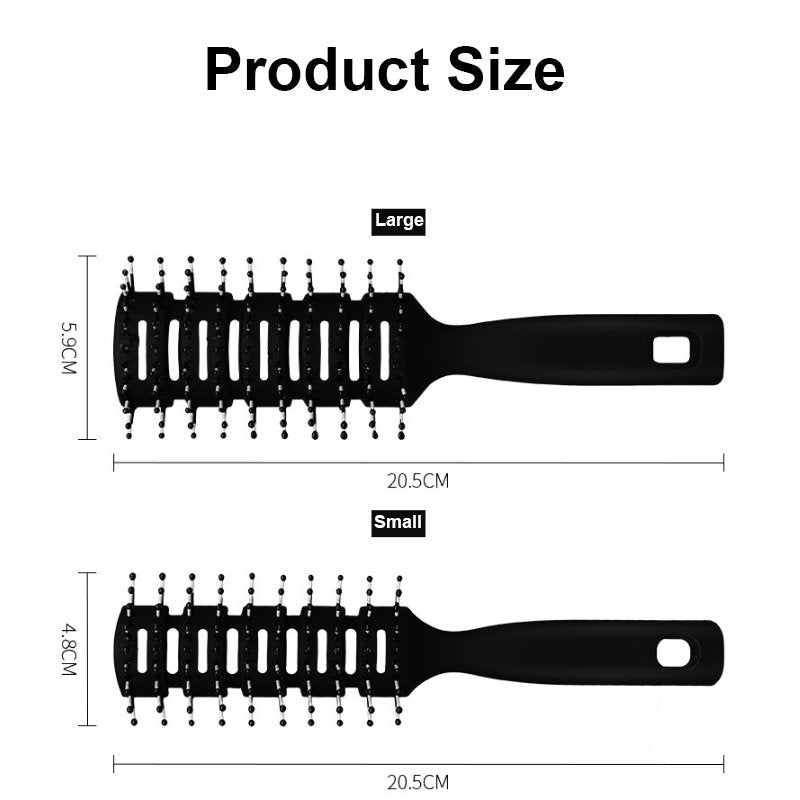 Beakey 2 Pcs Vent Brush Curved with Ball Tipped Bristles for Wet Dry Hair