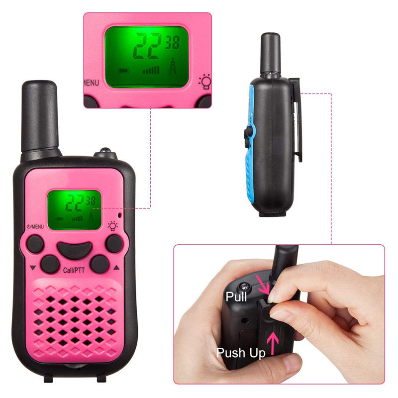 Beakey 2 Pcs Walkie Talkies for Kids 5 km VOX Hands-Free for Hiking-Blue