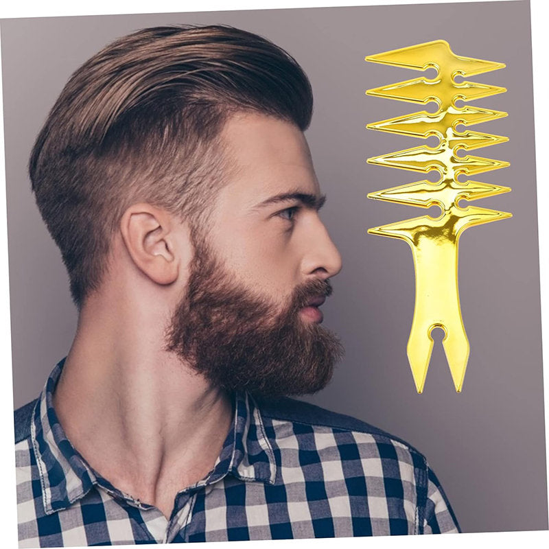 Beakey Wide Tooth Comb Double Sided for Men Hair Styling Texture Comb-Gold