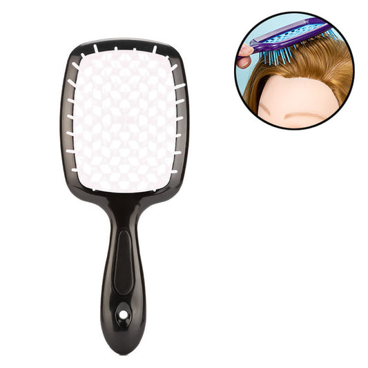 Beakey Massage Hair Brush Wet & Dry Vented Detangling for All Hair Types-WhiteBlack