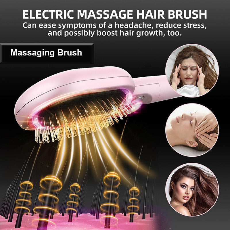 Beakey Vibratio Hair Brush with Negative Ionic for Detangling Frizzy-Pink