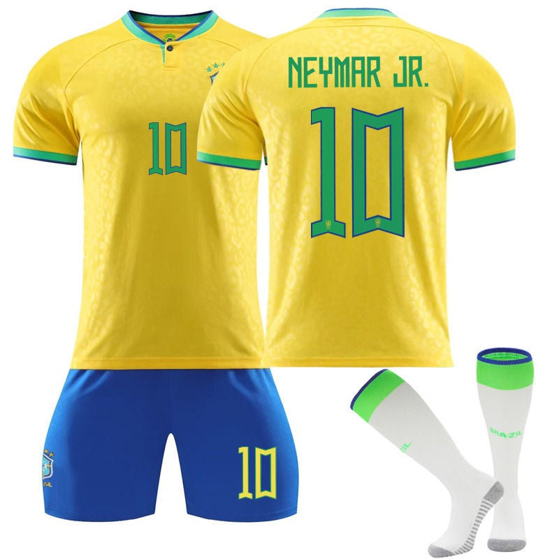 Beakey NERMAR JR #10 Brazil Home B-Jersey 2022/23 Soccer B-Jersey Kit Football T-shirt Set For Adult Kids