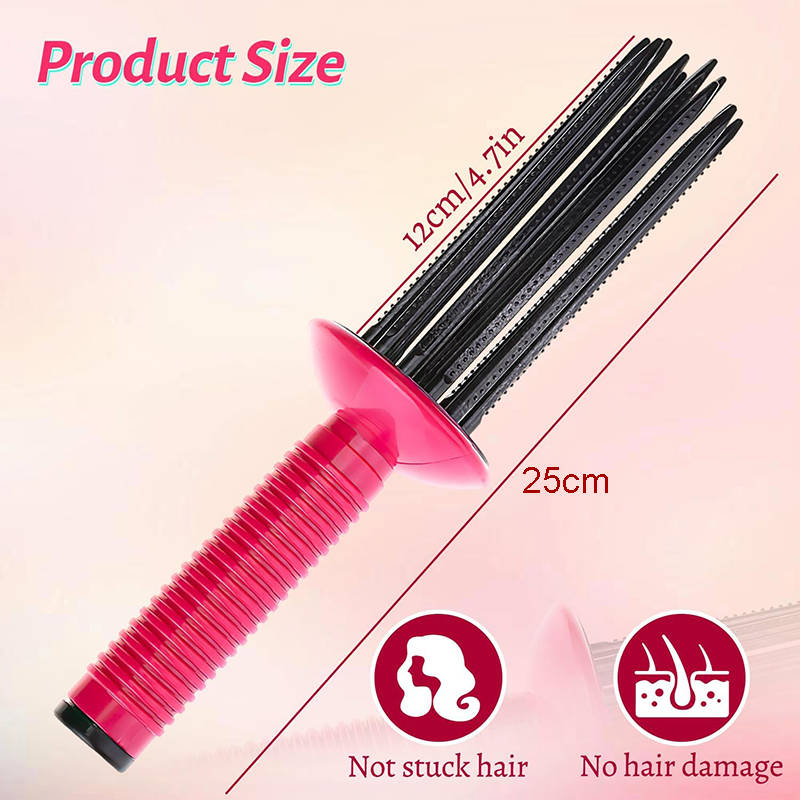 Beakey Curly Hair Styler Tool for Home Salon Use Fluffy Curling Roll Comb