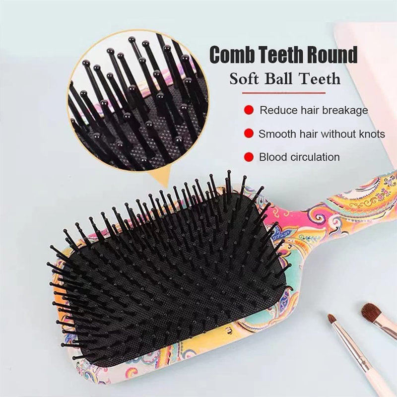 Beakey 6 Pcs Camo Hair Brushes Anti Static & Frizz for All Hair Types