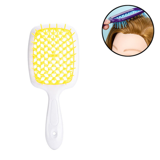 Beakey Massage Hair Brush Wet & Dry Vented Detangling for All Hair Types-YellowWhite