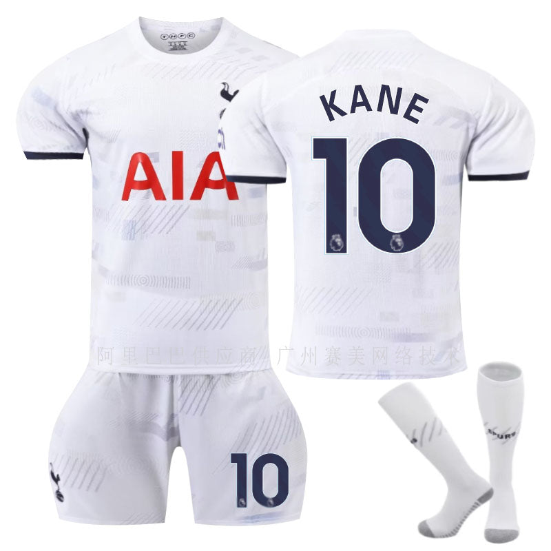 Beakey Spurs Home Jersey KANE #10 Soccer Jersey Kids Adult 3-Pieces Jersey Kits-White