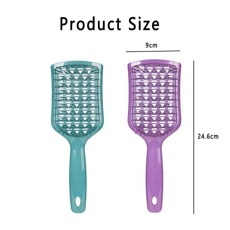 Beakey 2PACK Detangling Scalp Brush Untwisted Haibrush Anti-static Massage Paddlebrush for Men and Women-Green Purple