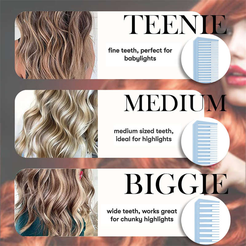 Beakey 3 Pcs Highlighting Combs 3 Sizes with Rat Tail Perfect for Salon-Set2