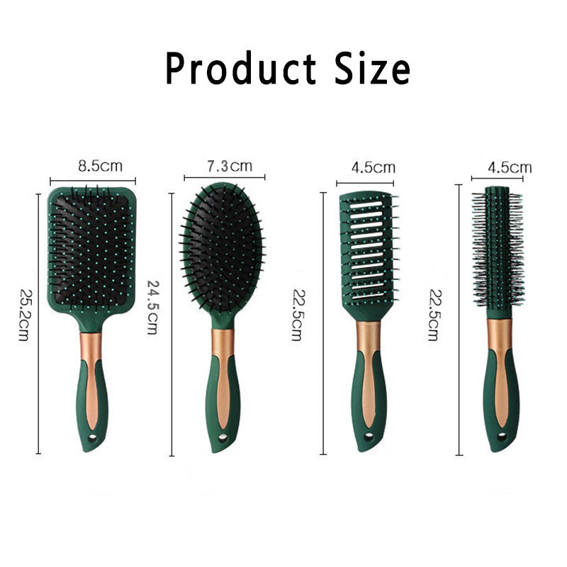 Beakey 4 Pcs Hair Brush Gifts Set for Women Detangling Hairbrush Flexible Soft Pin Bristles for Long Thick Curly Hair-139Green