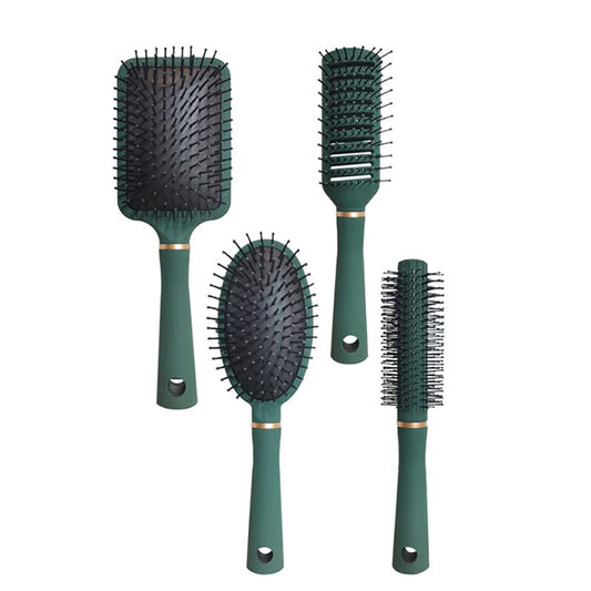 Beakey 4 Pcs Hair Brush Anti Static Massage Oval Comb for Women Men-Green O