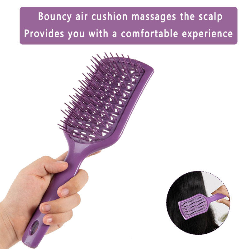 Beakey 2PACK Detangling Scalp Brush Untwisted Haibrush Anti-static Massage Paddlebrush for Men and Women-Green Purple