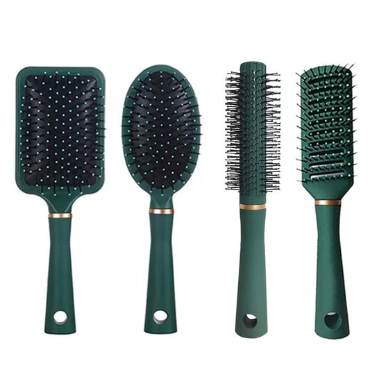 Beakey 4 Pcs Hair Brush Gifts Set for Women Detangling Hairbrush Flexible Soft Pin Bristles for Long Thick Curly Hair-010Green