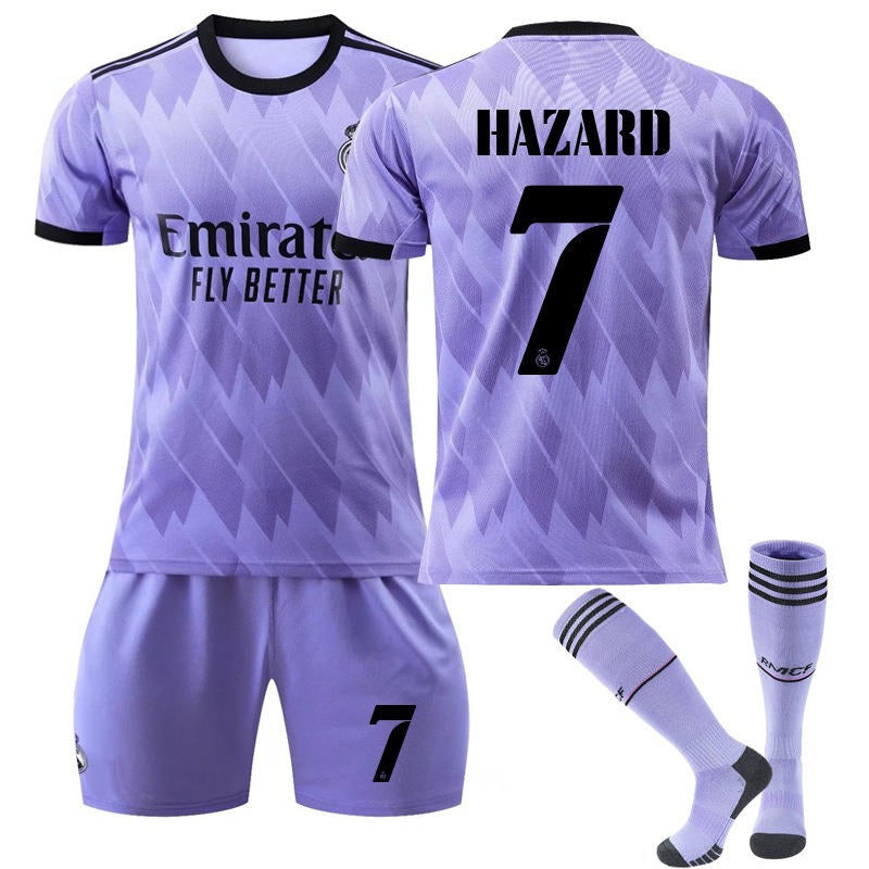 Beakey HAZARD #7 Real Madrid Club Away Jersey 2022/23 Soccer Jersey Kit For Adult Kids