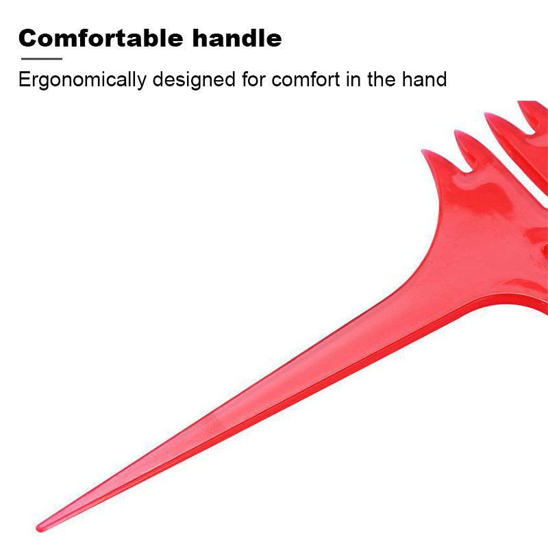 Beakey 3 in 1 Pointed Tail Comb Braiding Hair Dyeing Tool for Salon-Red