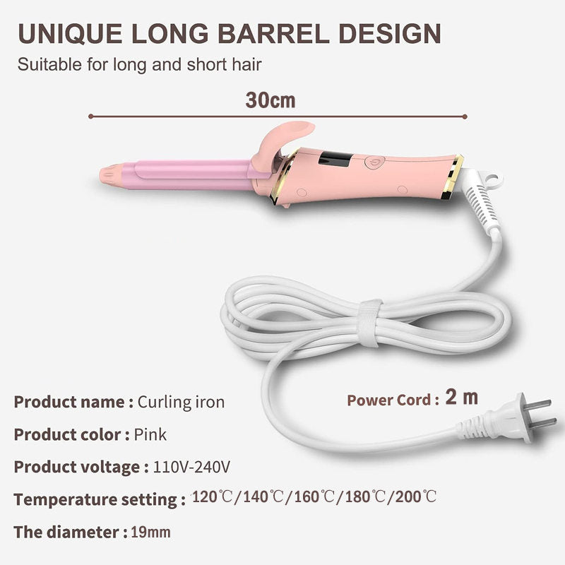 Beakey 3/4in Curling Iron LCD Display 5 Temps Fast Heat for Long & Short Hair