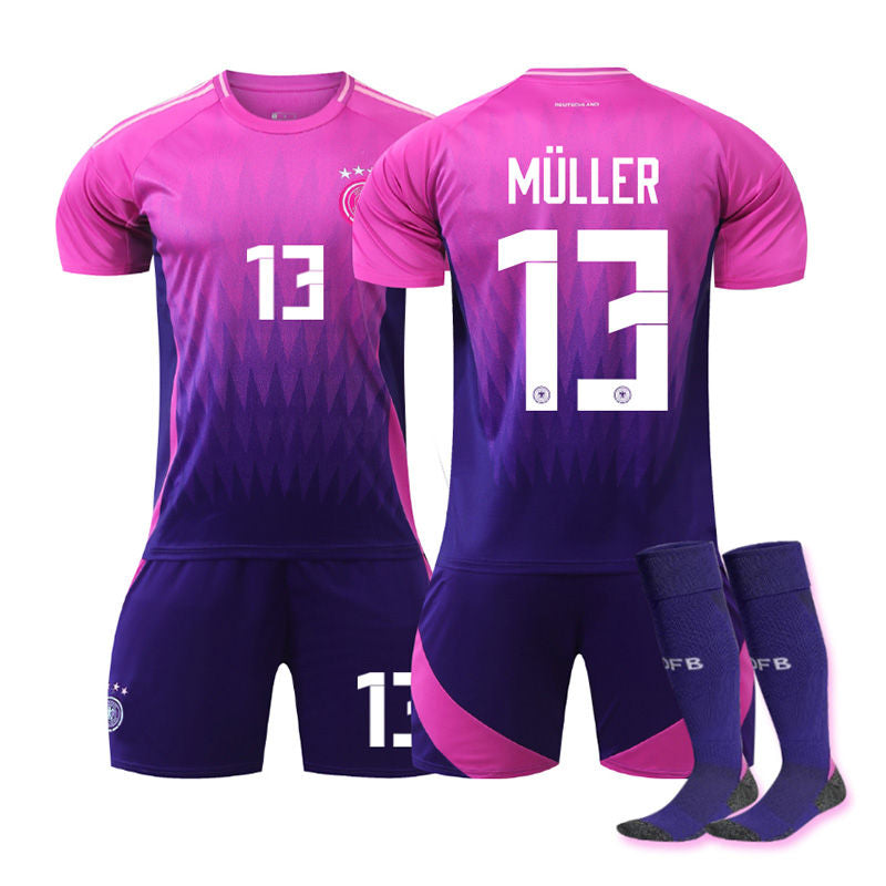 Beakey MULLER #13 Germany Away Jersey Soccer Jersey Kit Football T-shirt Set for Adult Kids