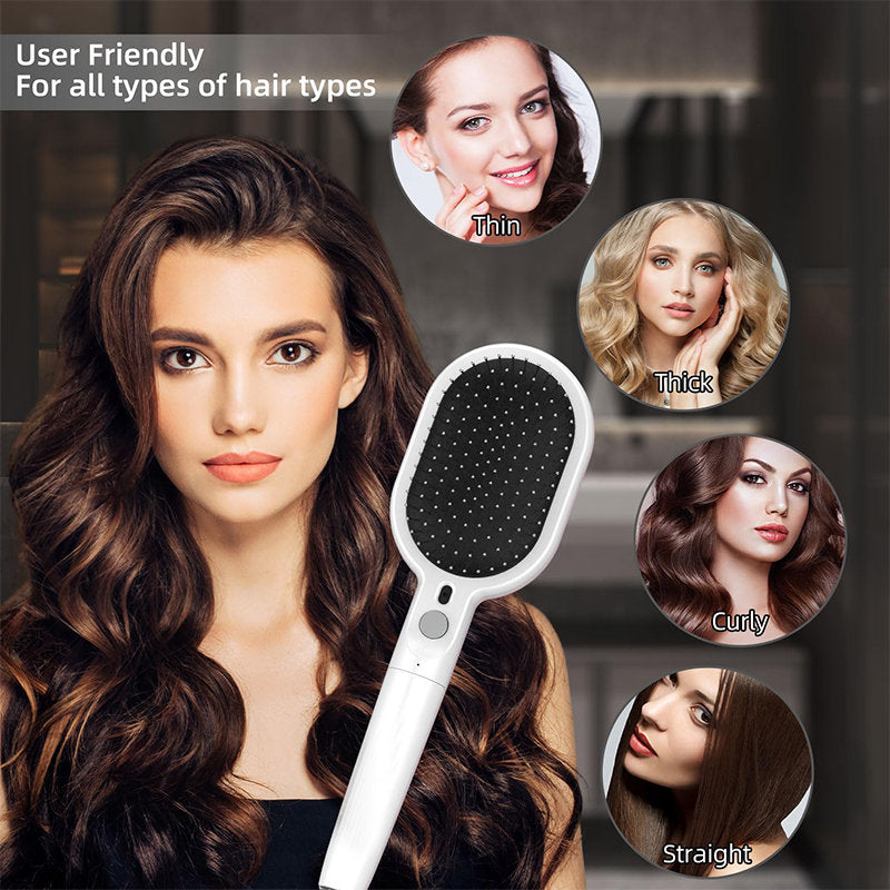 Beakey Vibratio Hair Brush with Negative Ionic for Detangling Frizzy-White