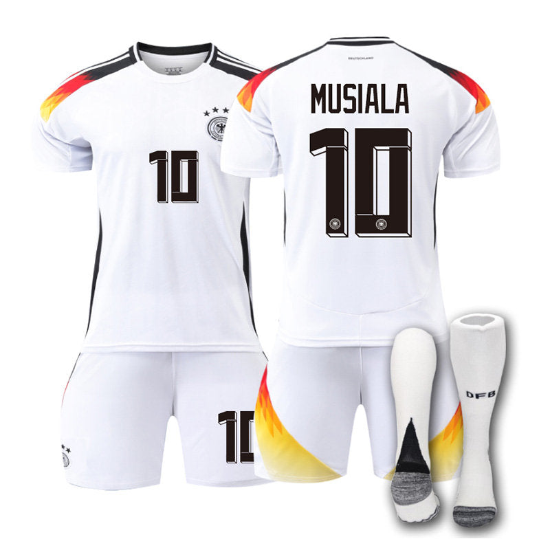 Beakey MUSIALA #10 Germany Home Jersey Soccer Jersey Kit Football T-shirt Set for Adult Kids