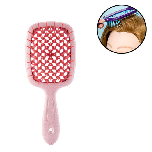 Beakey Massage Hair Brush Wet & Dry Vented Detangling for All Hair Types-AllPink